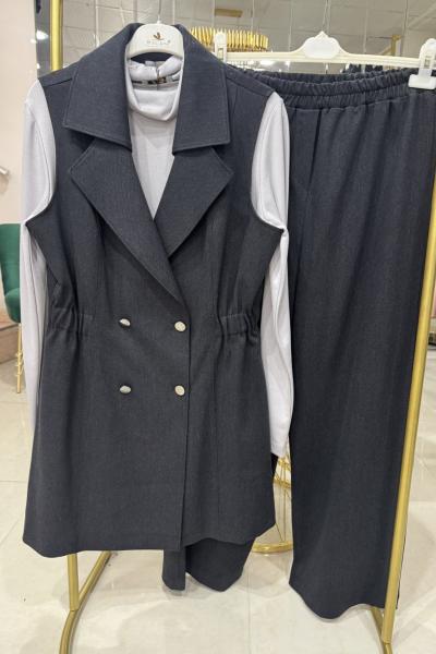 TENSEL PAMUKLU KALIN PANTOLONLU TAKIM Lacivert